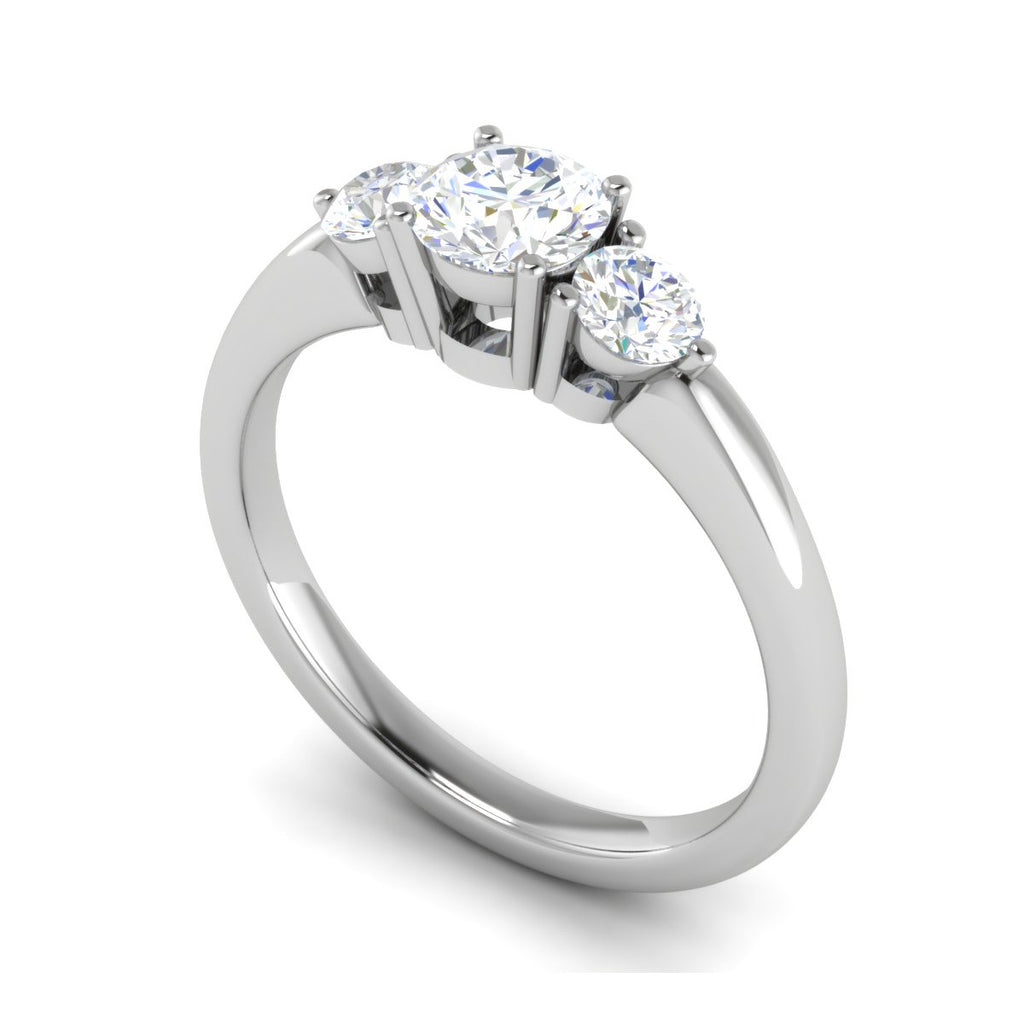 0.50 cts. Solitaire Three Stone Platinum Diamond Engagement Ring JL PT R3 RD 161   Jewelove.US