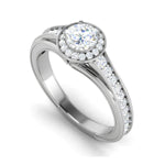 Load image into Gallery viewer, 0.50 cts Solitaire Halo Diamond Shank Platinum Ring JL PT RH RD 211   Jewelove.US
