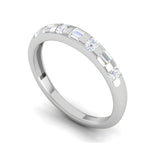 Load image into Gallery viewer, Platinum with Emerald Cut Diamond Half Eternity Ring for Women JL PT WB RD 152   Jewelove

