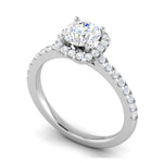 Load image into Gallery viewer, 0.50cts Halo Solitaire Diamond Shank Platinum Ring for Women   Jewelove.US
