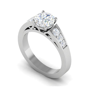 0.50 cts. Solitaire Diamond Shank Platinum Ring JL PT IM1704   Jewelove.US