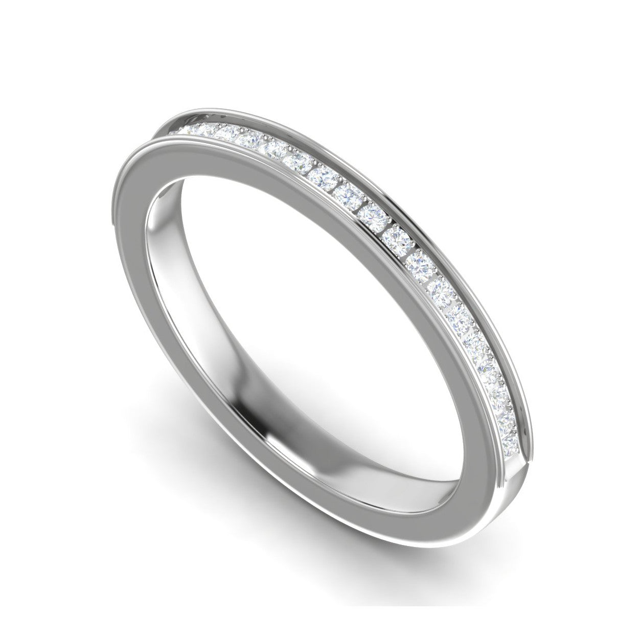 Diamond Half Eternity Platinum Ring for Women JL PT WB RD 140   Jewelove