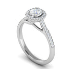 Load image into Gallery viewer, 0.50 cts Halo Diamond Shank Solitaire Platinum Diamond Ring JL PT RH RD 186   Jewelove.US
