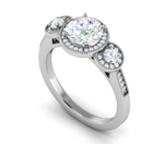 Load image into Gallery viewer, 1 Carat Solitaire Halo Diamond Accents Platinum Ring JL PT R3 RD 108   Jewelove.US
