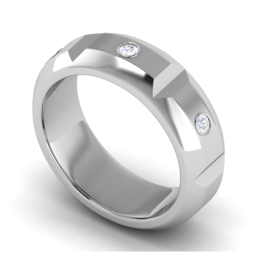 Platinum Ring with 3 Diamonds for Women JL PT MB RD 124  VVS-GH Jewelove.US