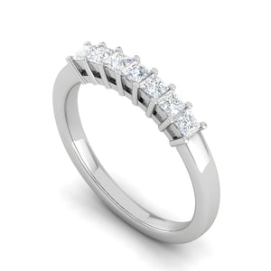9 Pointer Platinum Half Eternity Princess cut Diamonds Ring for Women JL PT WB PR 139   Jewelove