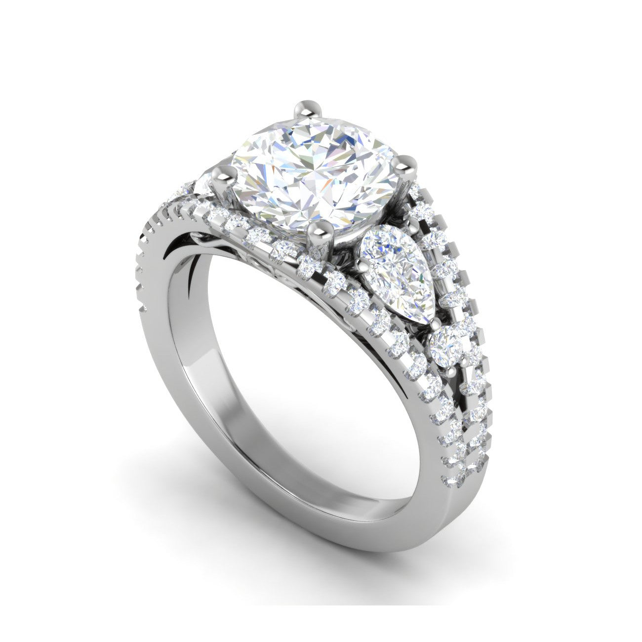 0.50 cts Solitaire Platinum Diamond Split Shank Ring JL PT RERSS1220   Jewelove.US