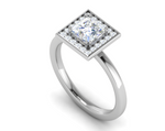 Load image into Gallery viewer, 1 Carat Princess Cut Solitaire Square Halo Diamond Platinum Ring JL PT RH PR 165   Jewelove.US
