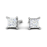 Load image into Gallery viewer, Platinum Princess Cut Solitaire Earrings for Women JL PT E SE PR 103   Jewelove

