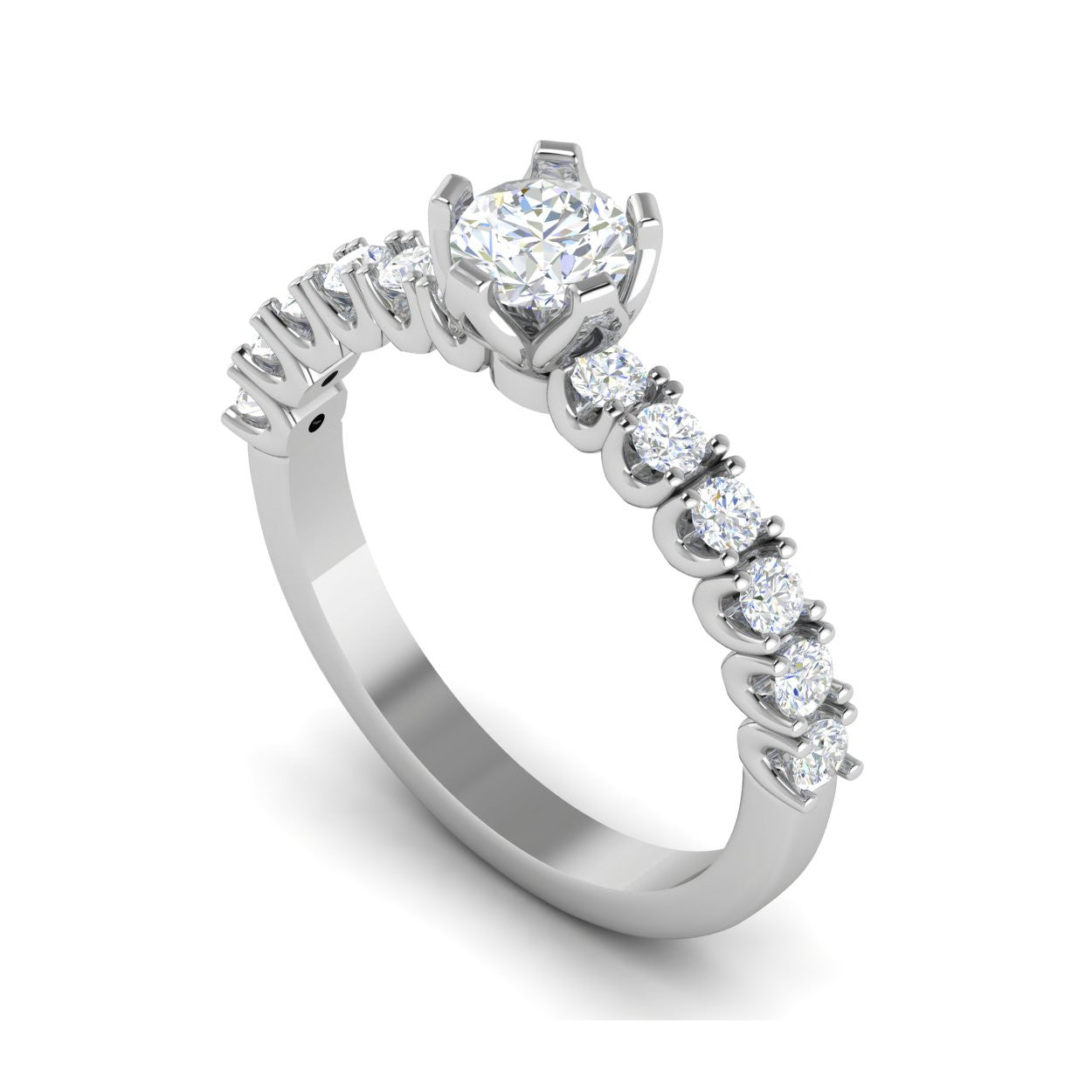 0.30 cts Solitaire Platinum Diamond Shank Ring JL PT REWS1167   Jewelove.US