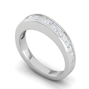 Platinum Princess cut Diamonds Half Eternity Ring for Women JL PT WB PR 150   Jewelove