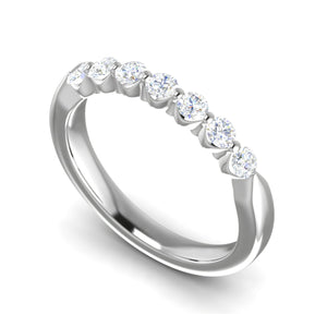 7 Pointer Half Eternity Designer Platinum Diamond Ring for Women JL PT WB RD 126   Jewelove