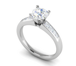 Load image into Gallery viewer, 0.30 cts Solitaire with Princess cut Diamond Shank Platinum Ring JL PT RC PR 186   Jewelove.US
