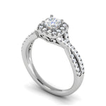 Load image into Gallery viewer, 0.30 cts. Cushion Solitaire Halo Twisted Shank Platinum Ring JL PT JRW1547MM   Jewelove.US
