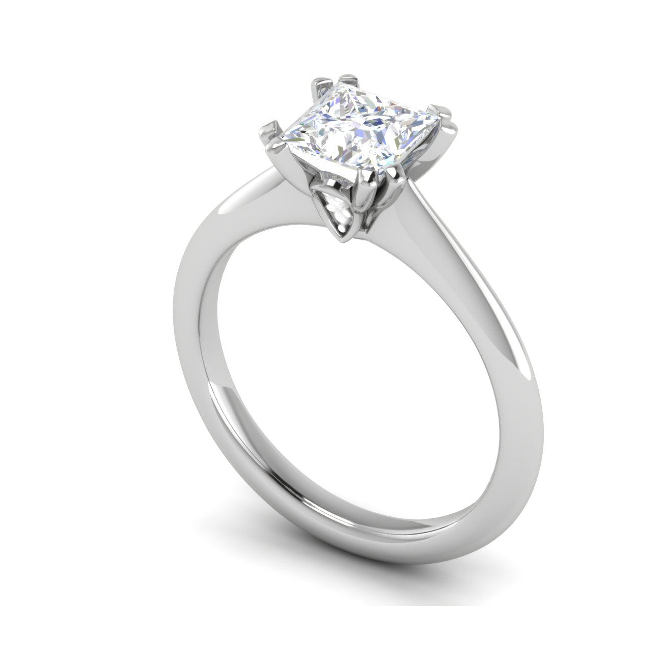 1.00 cts Princess Cut Solitaire Platinum Diamonds Ring JL PT RS PR 120   Jewelove.US