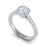 Load image into Gallery viewer, 0.30 cts Solitaire Halo Diamond Shank Platinum Ring JL PT RH RD 282   Jewelove.US
