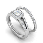 Load image into Gallery viewer, 0.30 cts Solitaire Square Halo Diamond Split Shank Platinum Ring JL PT MHD278   Jewelove.US
