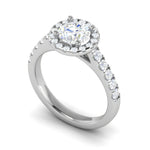 Load image into Gallery viewer, 0.70 cts Solitaire Halo Diamond Shank Platinum Ring JL PT RH RD 151   Jewelove.US
