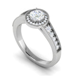 Load image into Gallery viewer, 0.50 cts Solitaire Halo Diamond Shank Platinum Ring JL PT RH RD 202   Jewelove.US
