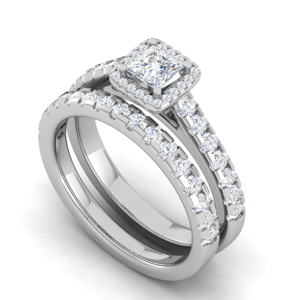 0.40cts Princess Cut Solitaire Platinum Diamond Shank Ring  for Women JL PT RV PR 141   Jewelove.US