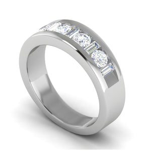 Platinum Unisex Ring with Diamonds JL PT MB RD 145  Men-s-Ring-only Jewelove.US