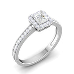 Load image into Gallery viewer, 0.30 cts. Princess Cut Diamond Halo Diamond Shank Platinum Solitaire Engagement Ring JL PT RP RD 111   Jewelove.US
