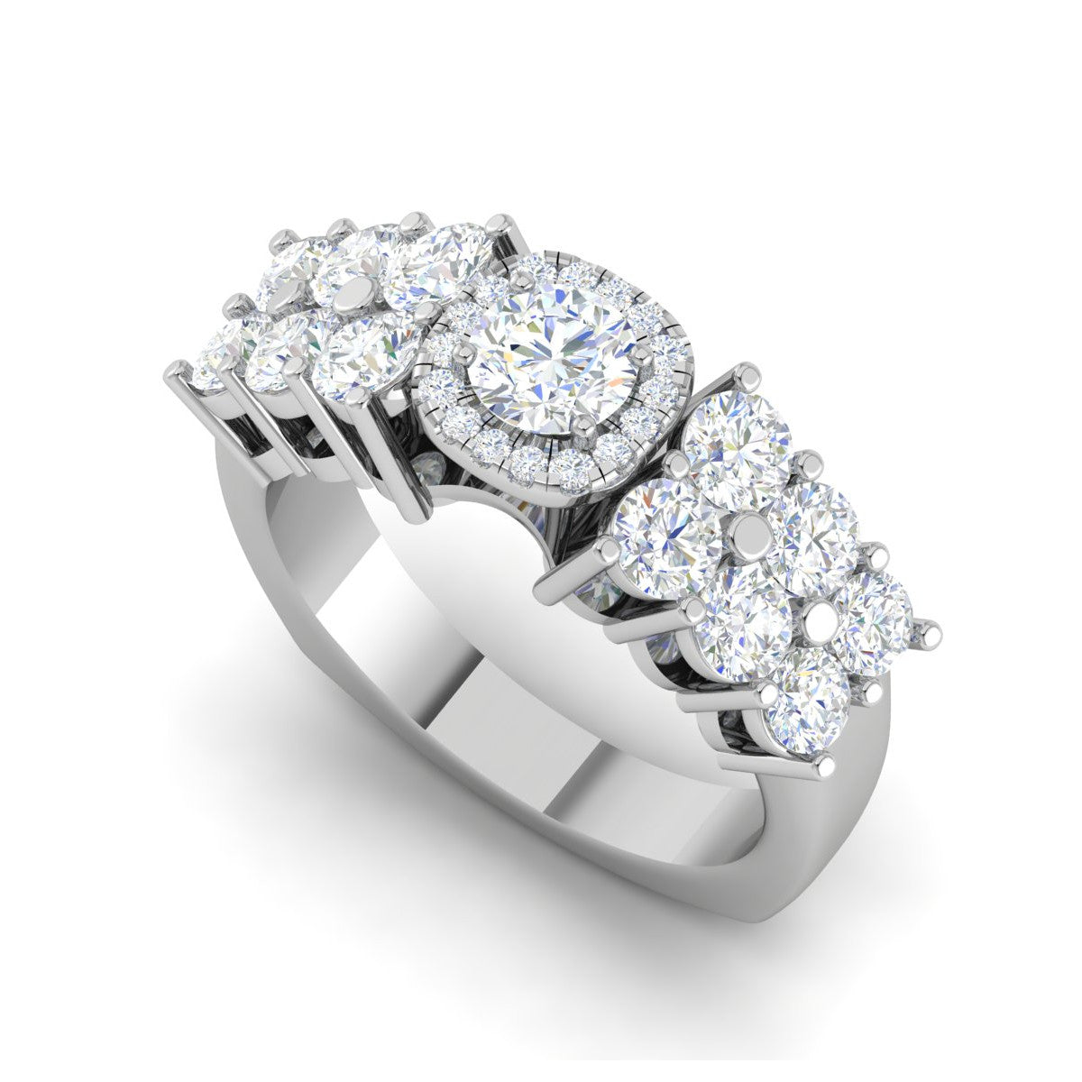 0.30cts Solitaire Halo Diamond Split Shank Platinum Ring JL PT 51776   Jewelove.US