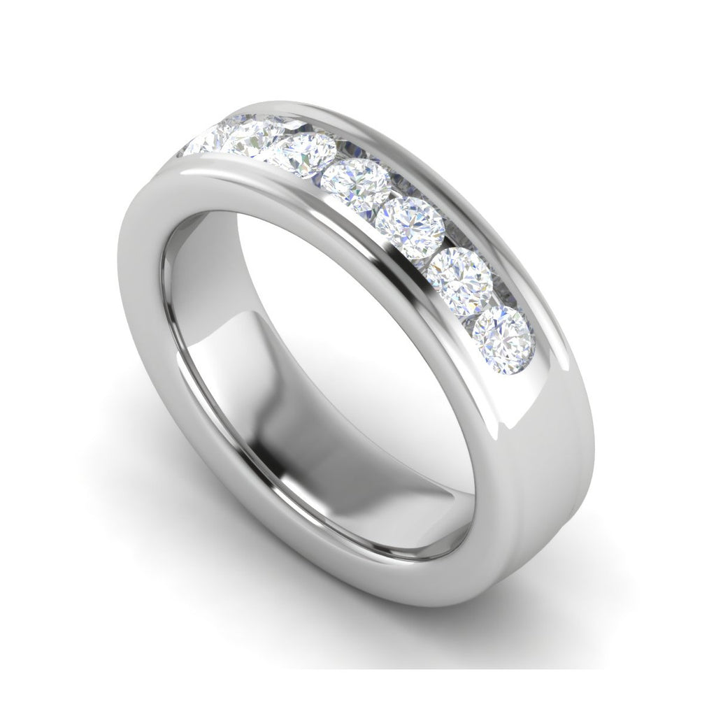 Platinum Ring with 7 Diamonds for Women JL PT MB RD 121  VVS-GH Jewelove.US