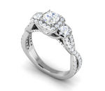 Load image into Gallery viewer, 0.50 cts Solitaire Square Halo Twisted Shank Platinum Ring JL PT R3 RD 172   Jewelove.US

