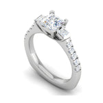 Load image into Gallery viewer, 0.70 cts. Princess Cut Solitaire Platinum Shank Diamond Ring JL PT R3 PR 143   Jewelove.US
