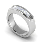 Load image into Gallery viewer, Platinum Unisex Ring with Diamonds JL PT MB PR 139  Men-s-Ring-only Jewelove.US
