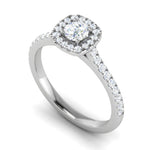 Load image into Gallery viewer, 0.50 cts. Solitaire Square Halo Platinum Diamond Shank Ring JL PT RH RD 217   Jewelove.US
