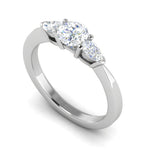 Load image into Gallery viewer, 0.70 cts Solitaire with Pear Cut Diamond Accents Platinum Ring JL PT R3 RD 100   Jewelove.US
