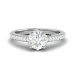 Load image into Gallery viewer, 0.50 cts Solitaire Halo Diamond Shank Platinum Ring JL PT RH RD 238   Jewelove.US
