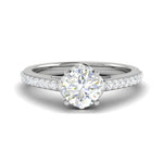 Load image into Gallery viewer, 0.50 cts Solitaire Halo Diamond Shank Platinum Ring JL PT RH RD 238   Jewelove.US
