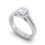 Load image into Gallery viewer, 0.50cts Solitaire Halo Diamond Split Shank Platinum Ring JL PT WB5565E   Jewelove.US
