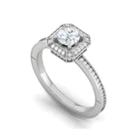 Load image into Gallery viewer, 0.25 cts Solitaire Double Halo Diamond Shank Platinum Ring for Women JL PT RV RD 136   Jewelove
