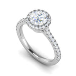 Load image into Gallery viewer, 0.70 cts Solitaire Halo Diamond Shank Platinum Ring JL PT RH RD 131   Jewelove.US
