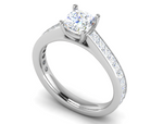 Load image into Gallery viewer, 0.50cts Cushion Solitaire with Princess Cut Diamond Shank Platinum Ring JL PT RC CU 153   Jewelove.US
