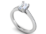 Load image into Gallery viewer, 0.70cts Emerald Cut Solitaire Diamond Shank Platinum Ring JL PT RC EM 152   Jewelove.US
