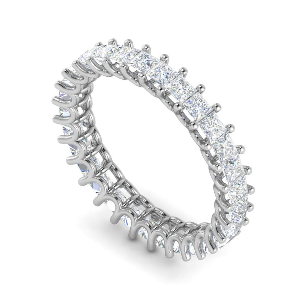 Platinum Ring With Princess Cut Diamonds for Women JL PT ET PR 109  VVS-GH Jewelove.US