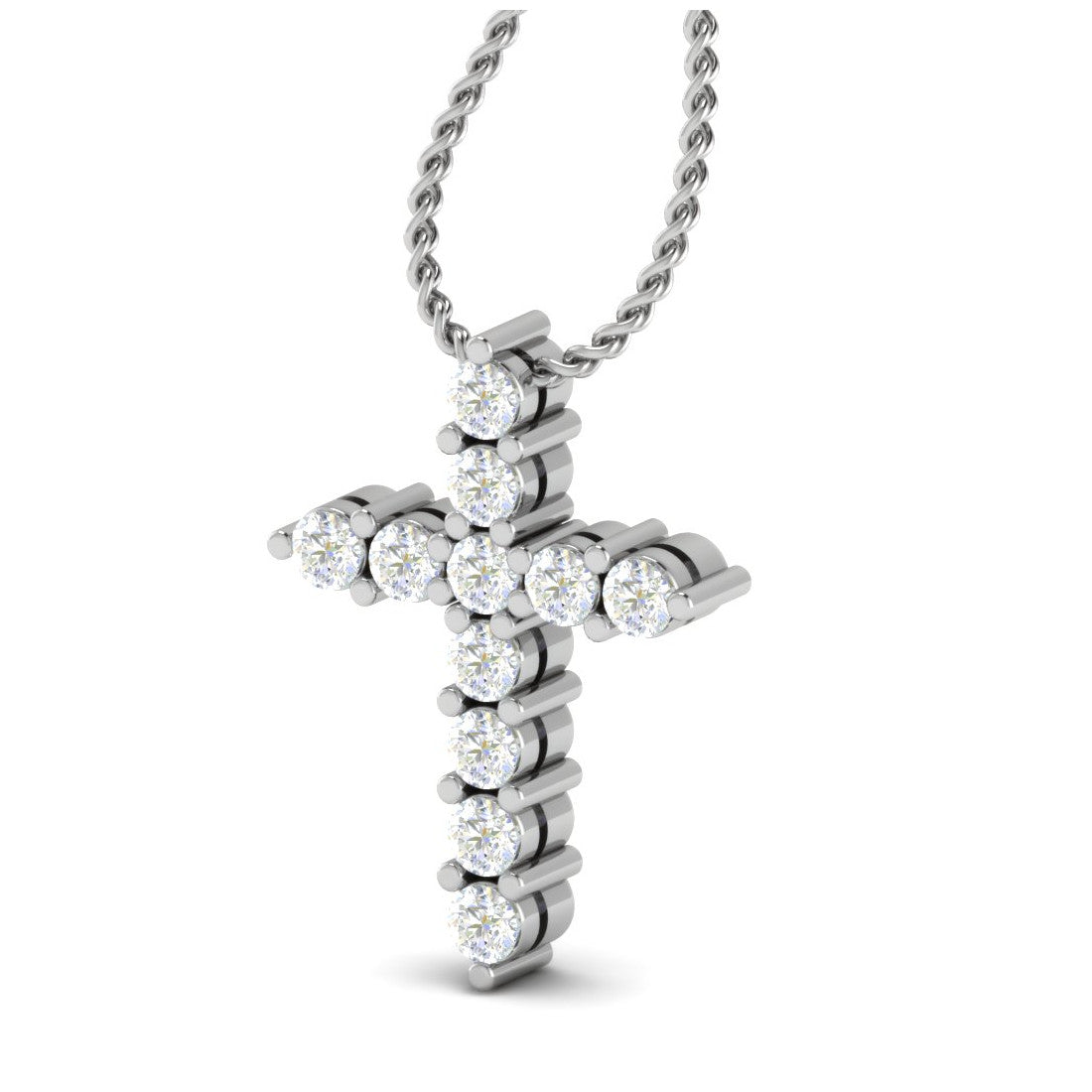 Platinum Cross Pendant with Diamonds for Women JL PT P PF RD 100   Jewelove.US