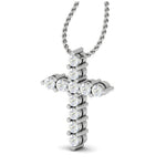 Load image into Gallery viewer, Platinum Cross Pendant with Diamonds for Women JL PT P PF RD 100   Jewelove.US
