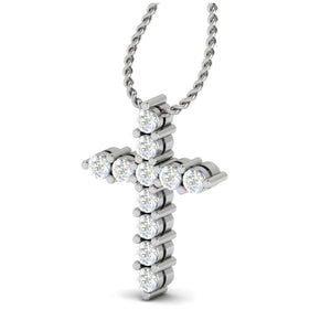 Platinum Cross Pendant with Diamonds for Women JL PT P PF RD 100   Jewelove.US