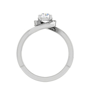 0.30 cts Solitaire Halo Diamond Shank Platinum Ring JL PT RP RD 178   Jewelove.US
