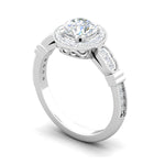 Load image into Gallery viewer, 0.70cts Solitaire Halo Diamond Shank Platinum Ring JL PT RH RD 163   Jewelove.US
