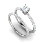 Load image into Gallery viewer, 0.30 cts. Cushion Solitaire Diamond Split Shank Platinum Ring JL PT RP CU 199   Jewelove.US
