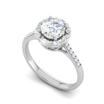 Load image into Gallery viewer, 0.50cts Solitaire with Marquise Halo Diamond Shank Platinum Ring JL PT WB5928E   Jewelove.US
