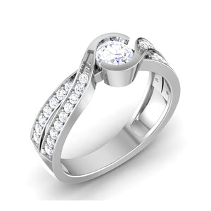 0.30 cts. Solitaire Split Shank Diamond Platinum Engagement Ring for Women JL PT RP PR 131   Jewelove.US