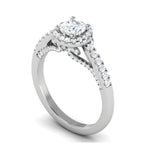 Load image into Gallery viewer, 0.50 cts Solitaire Halo Diamond Shank Platinum Ring JL PT RH RD 219   Jewelove.US
